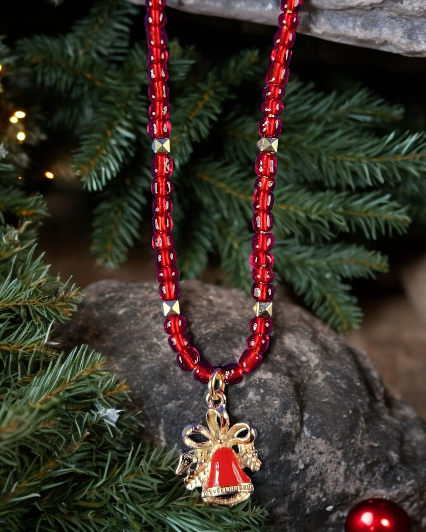 Holiday Bells (Red) Necklace