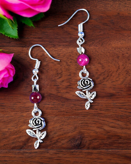 Rose Cross Earrings