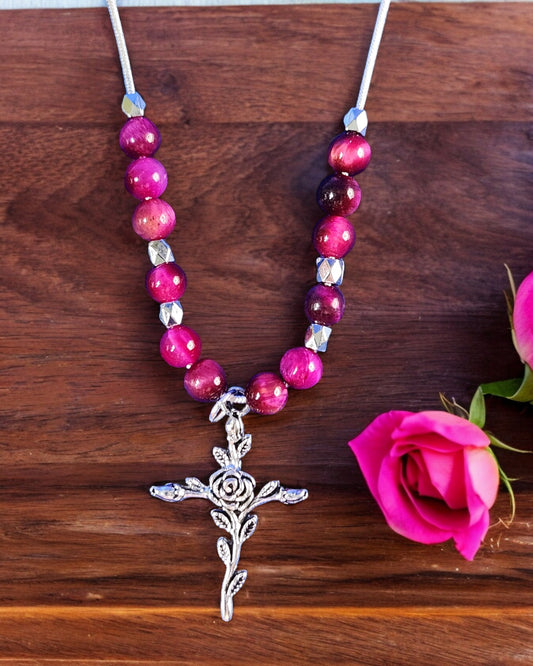 Rose Cross Necklace