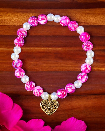 Scroll Heart (Golden Finish) Bracelet