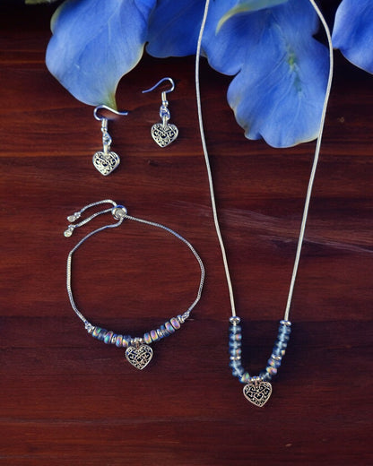 Scroll Heart (Silver Finish) Jewelry Collection