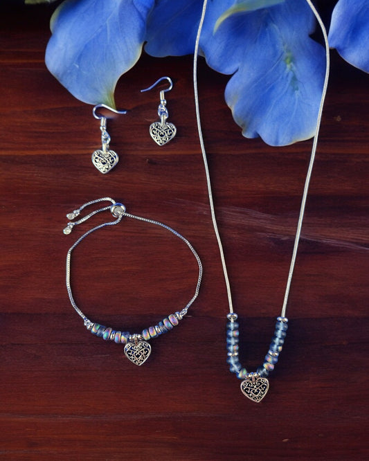 Scroll Heart (Silver Finish) Jewelry Collection